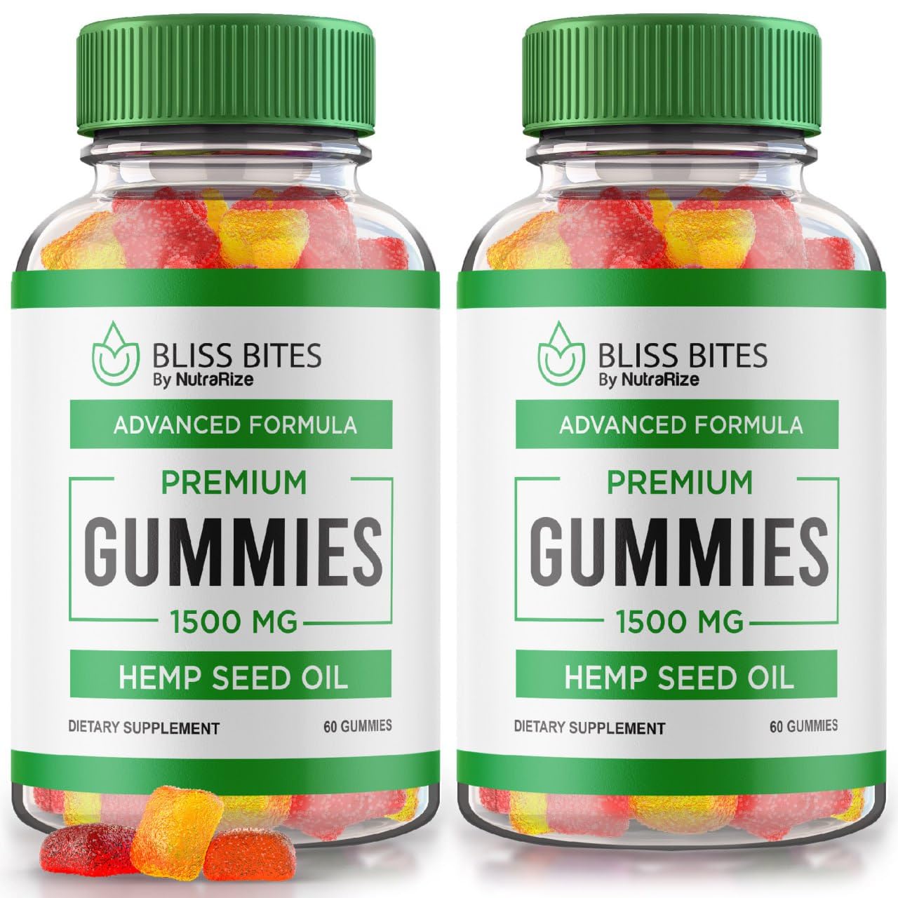 NutraRize Bliss Bites Hemp Gummies, 120 Gummies