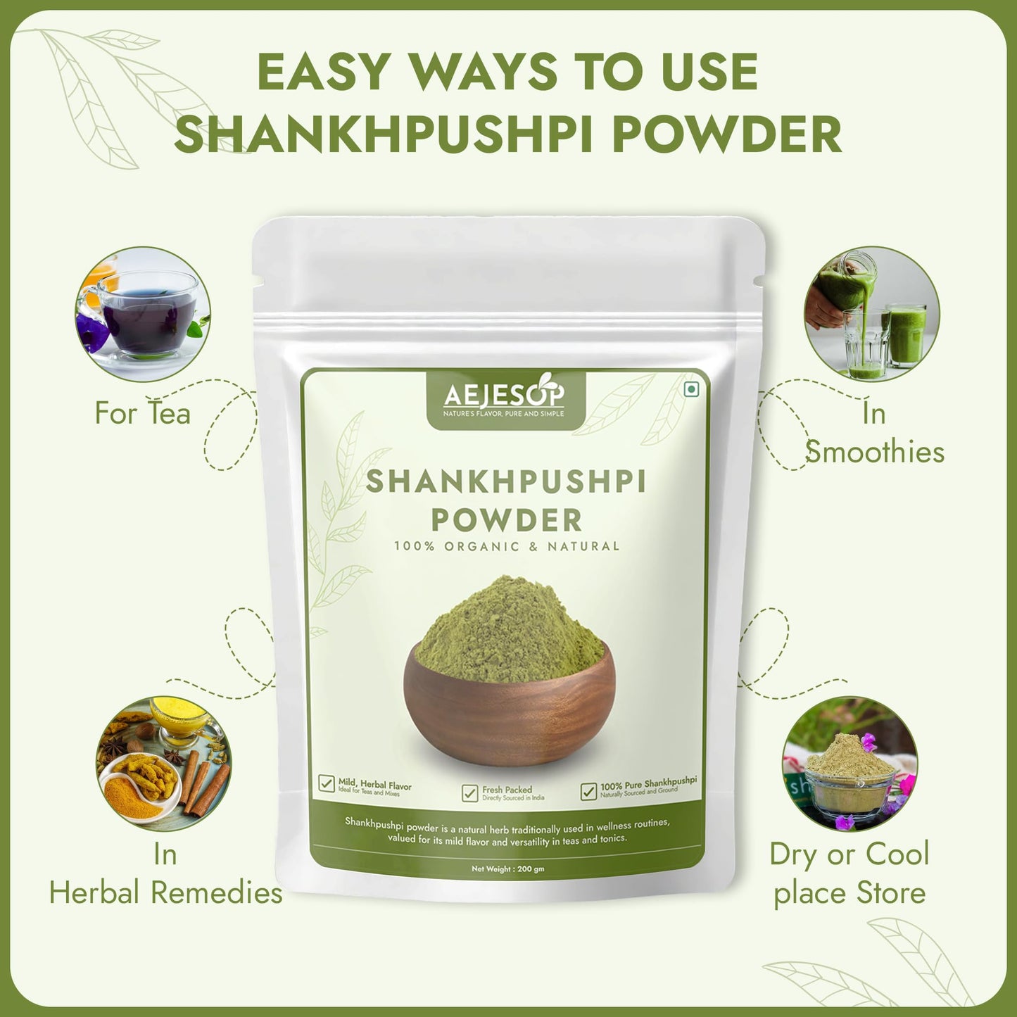 AEJESOP Shankhpushpi Powder, 7 Ounce