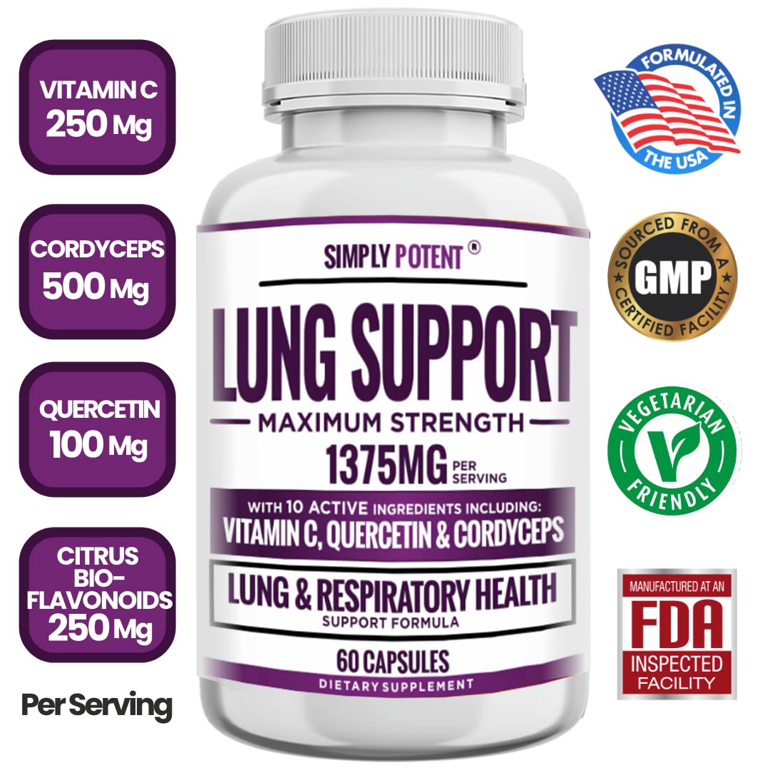 Simply Potent Lung Support Supplement Capsule 60 Count