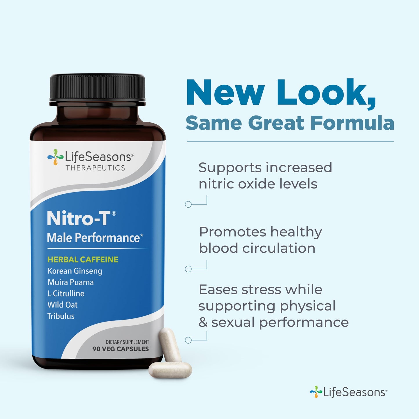LifeSeasons Nitro-T Men's Performance Support Supplement Capsule, 90 Capsules
