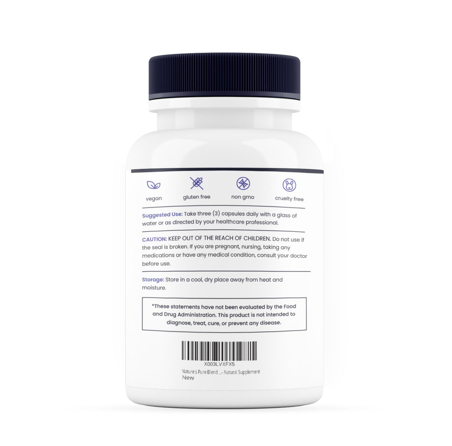 Nature's Pure Blend Ceylon Cinnamon Capsules with Turmeric Curcumin, 90 Capsules