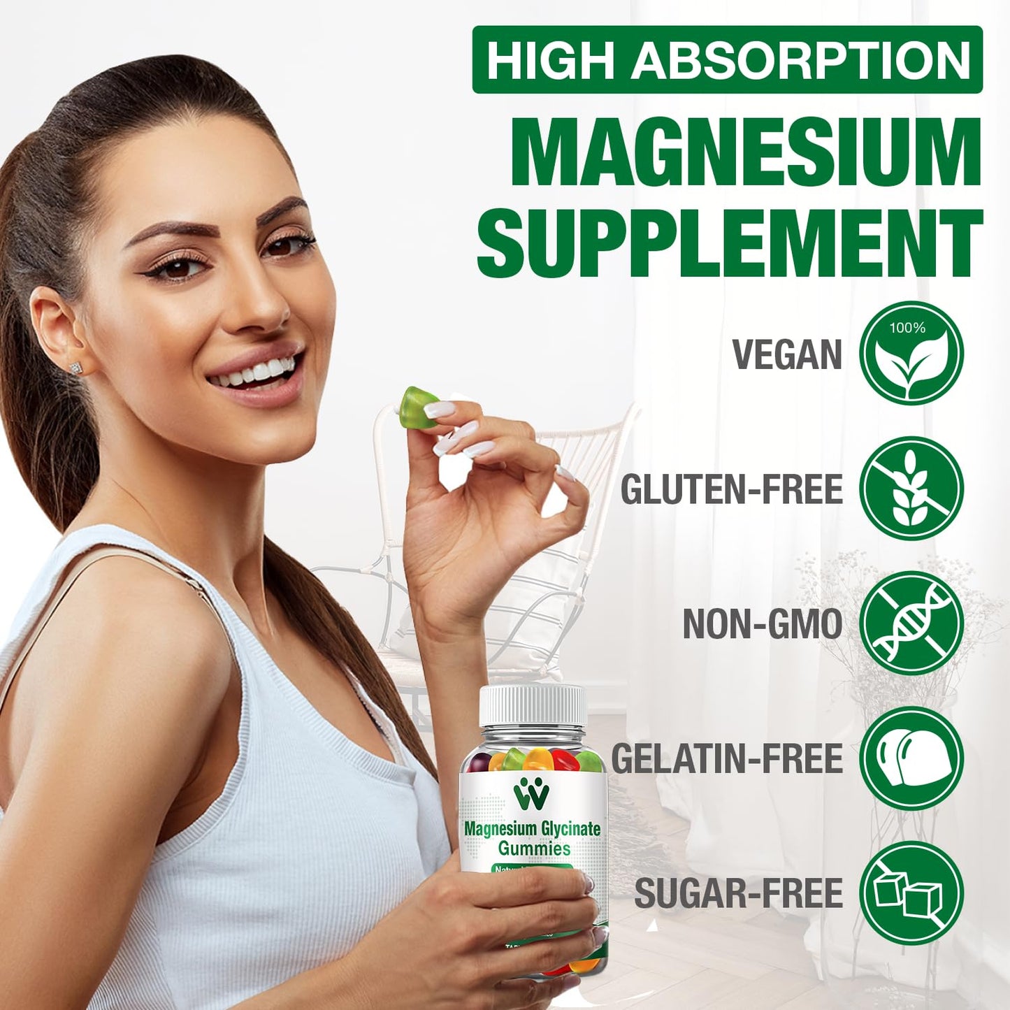 WACHRAY Magnesium Glycinate Gummies, 320 Gummies