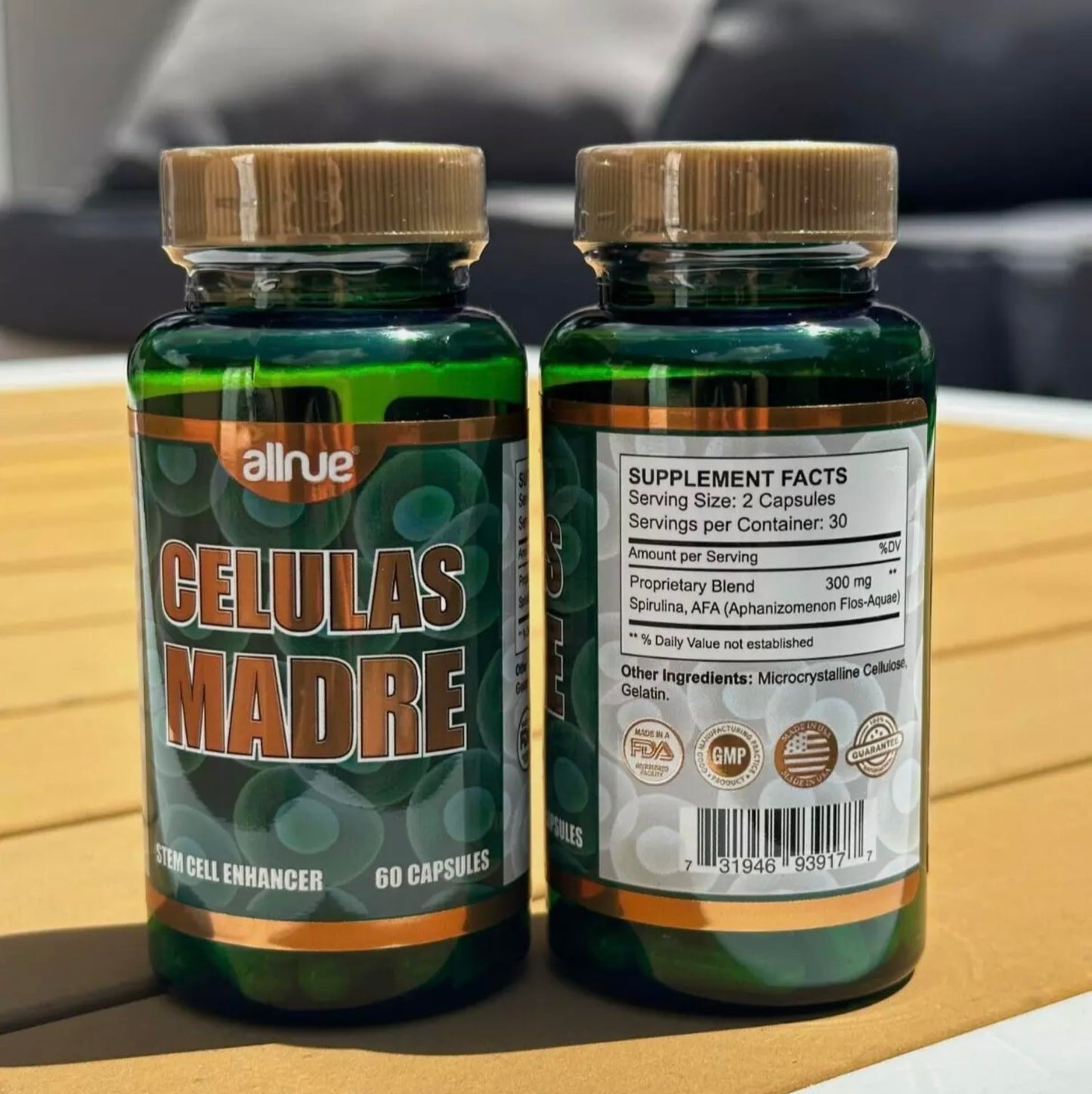 Generic Celulas Madres Stem Cell Enhancer, Spirulina AFA Naturall, 60 Capsules