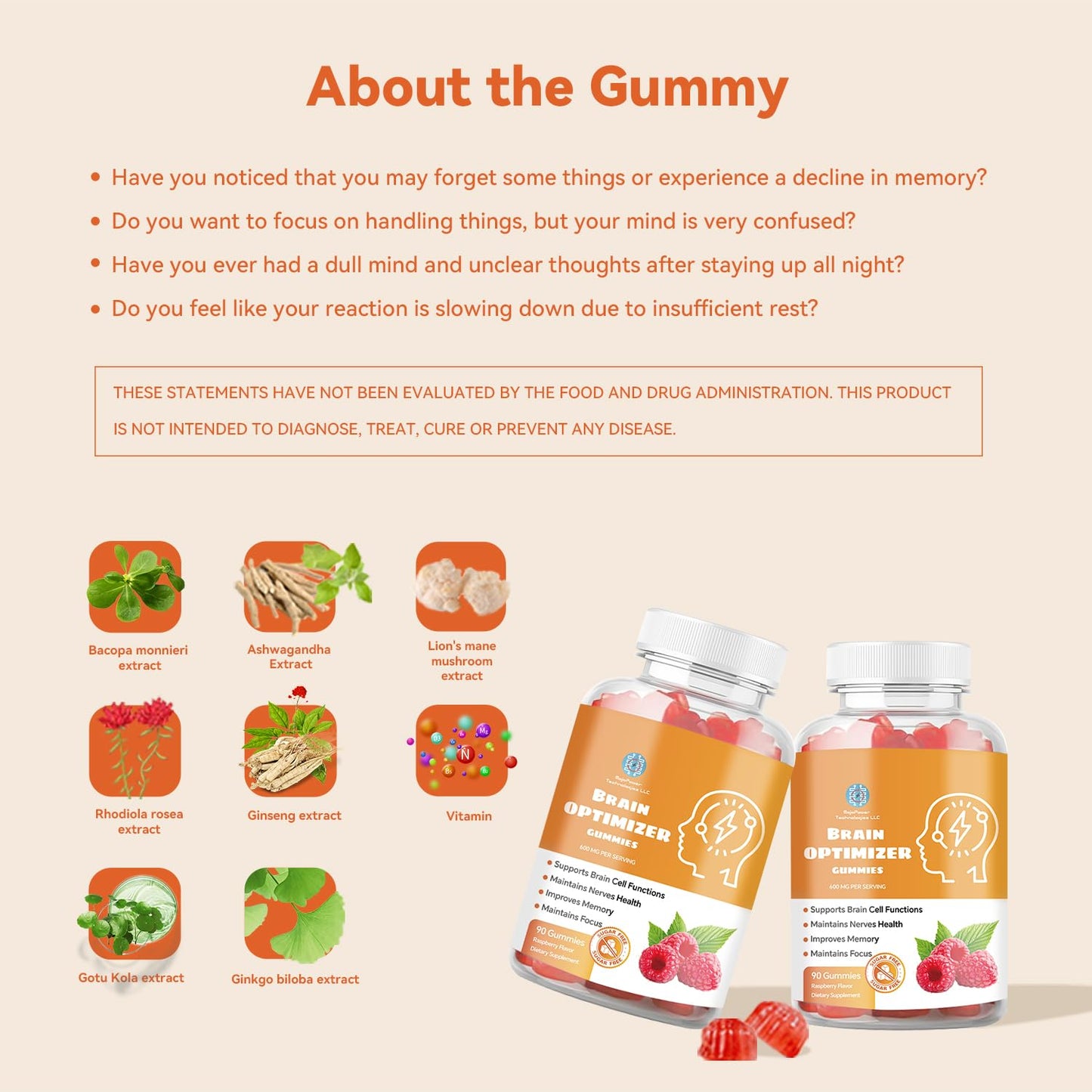 Brain Optimizer Gummies 90 Count