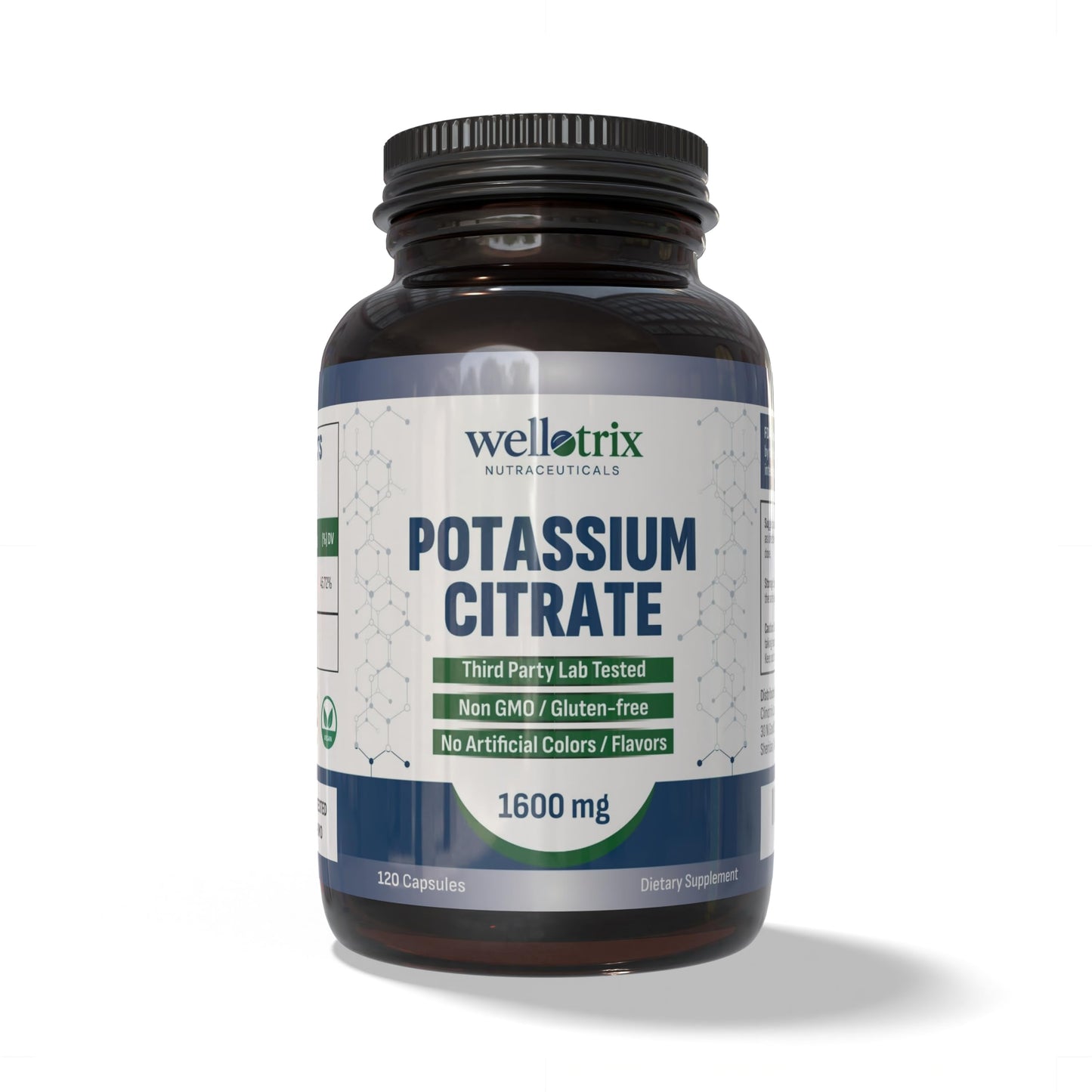 Wellotrix Nutraceuticals Potassium Citrate 1600 mg Capsules, 120 Count