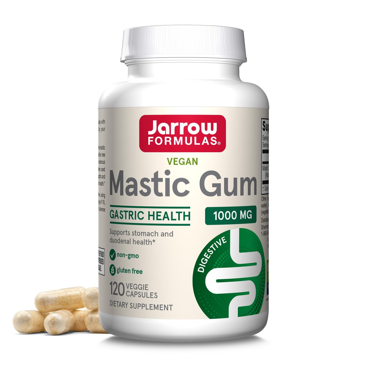 Jarrow Formulas Mastic Gum 1000 mg Veggie Capsules, 120 Count