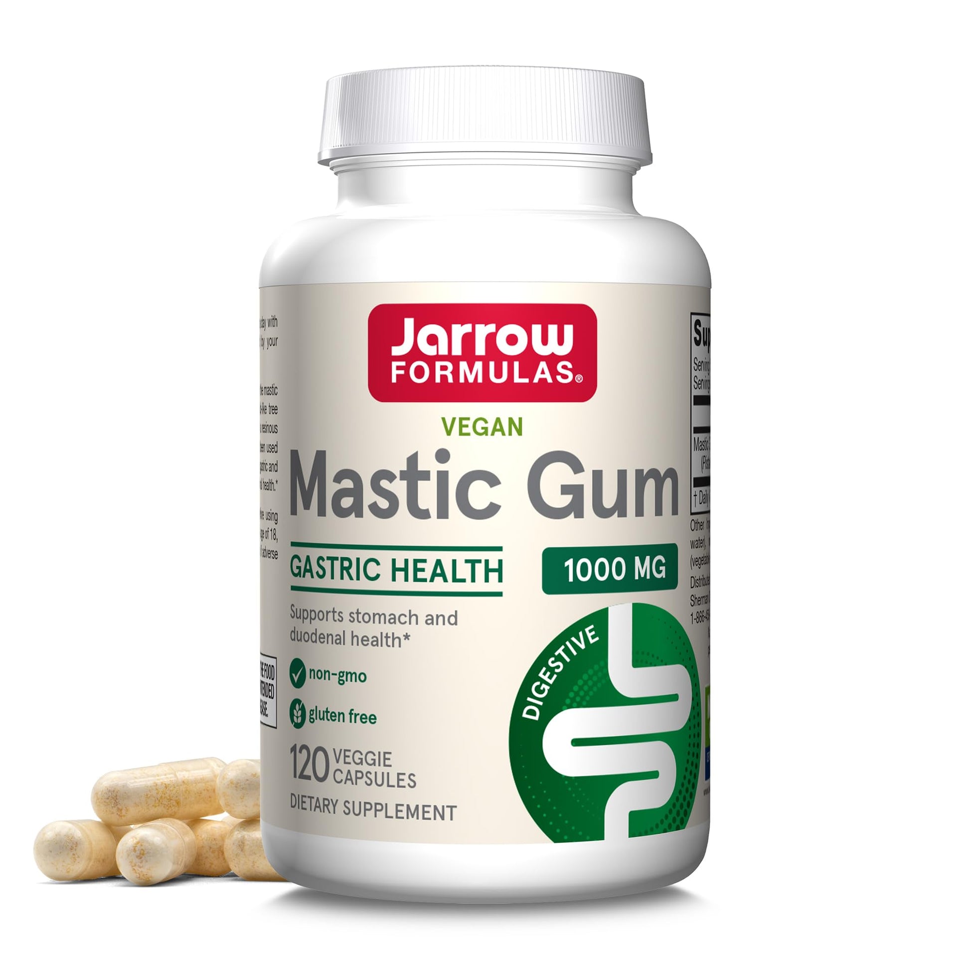 Jarrow Formulas Mastic Gum 1000 mg Veggie Capsules, 120 Count