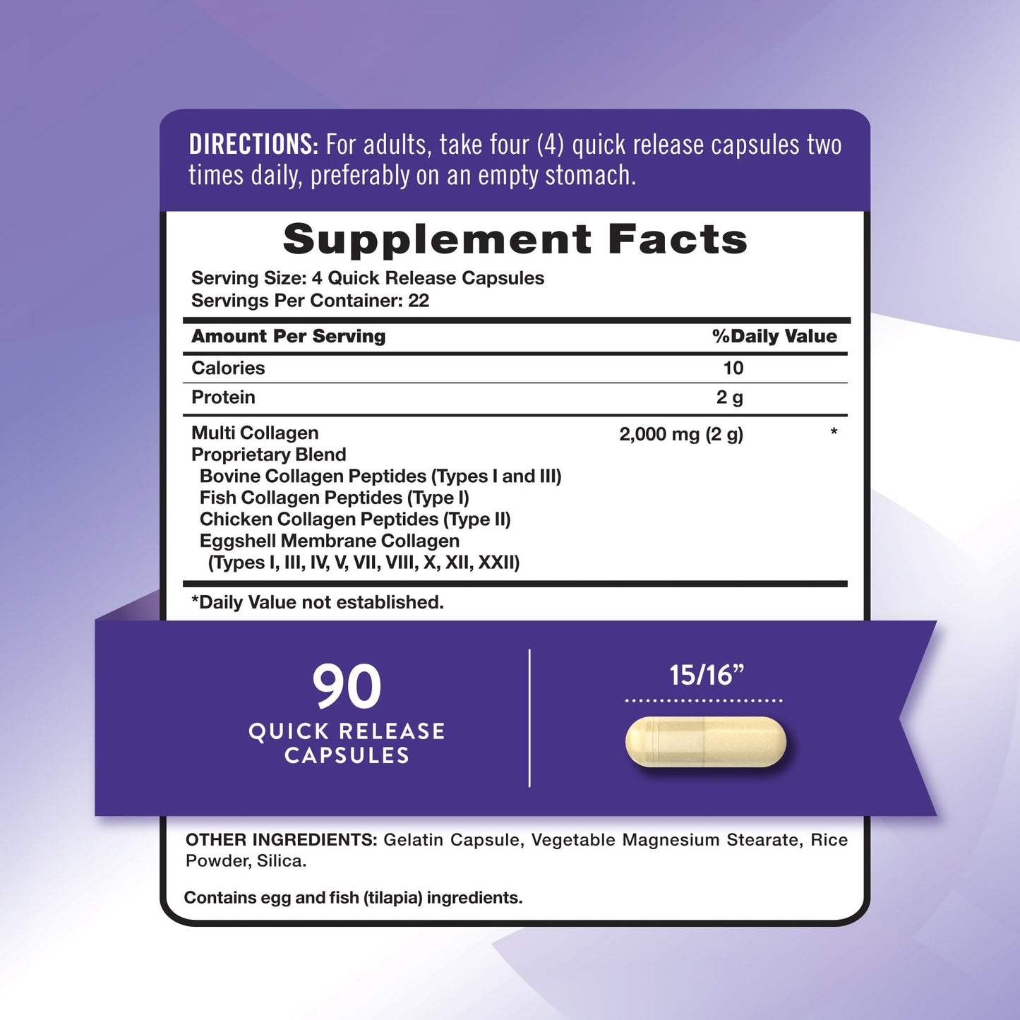 Nature's Truth Multi Collagen Peptides Capsules 90 Count