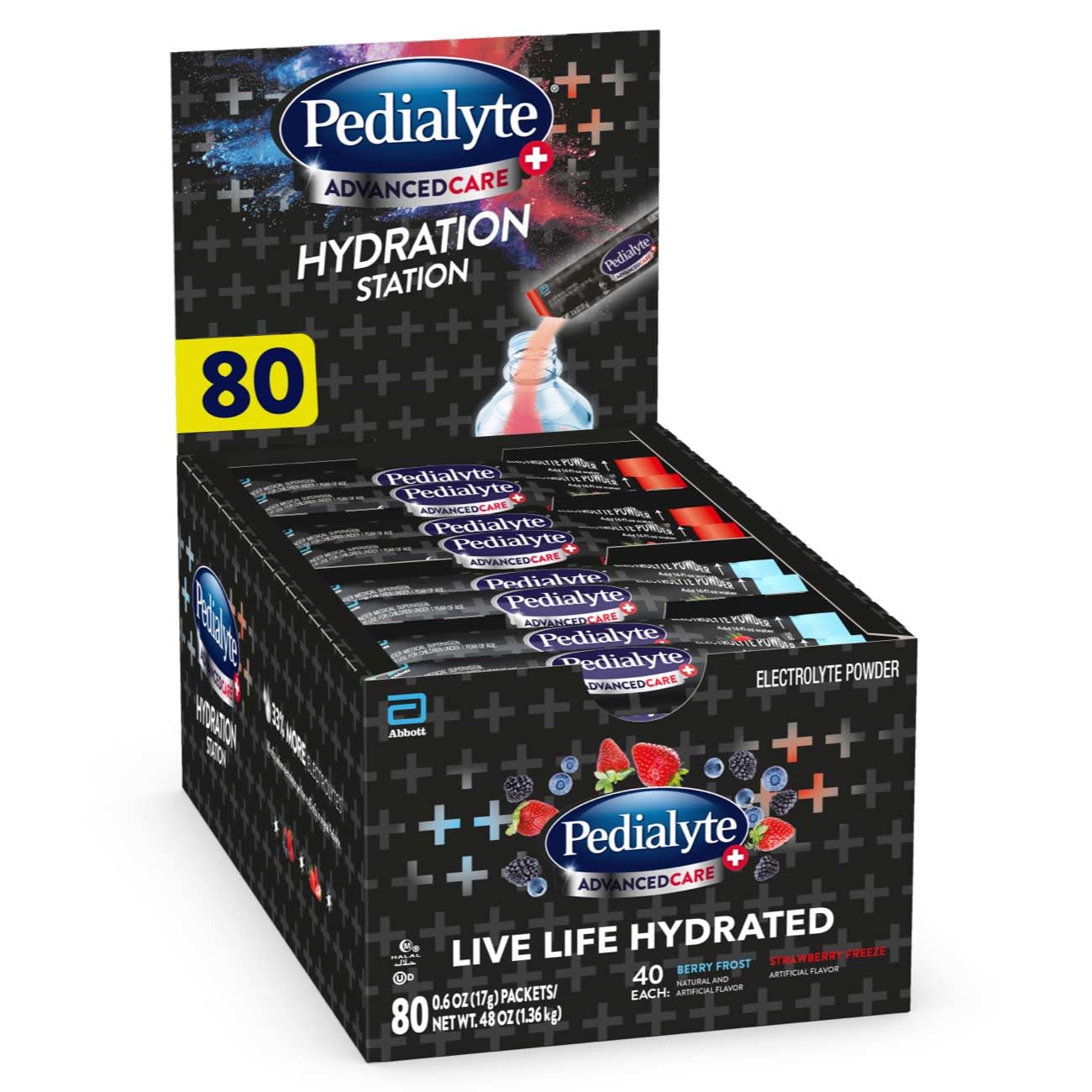 Pedialyte AdvancedCare Plus Electrolyte Powder Packets, 48 Packets