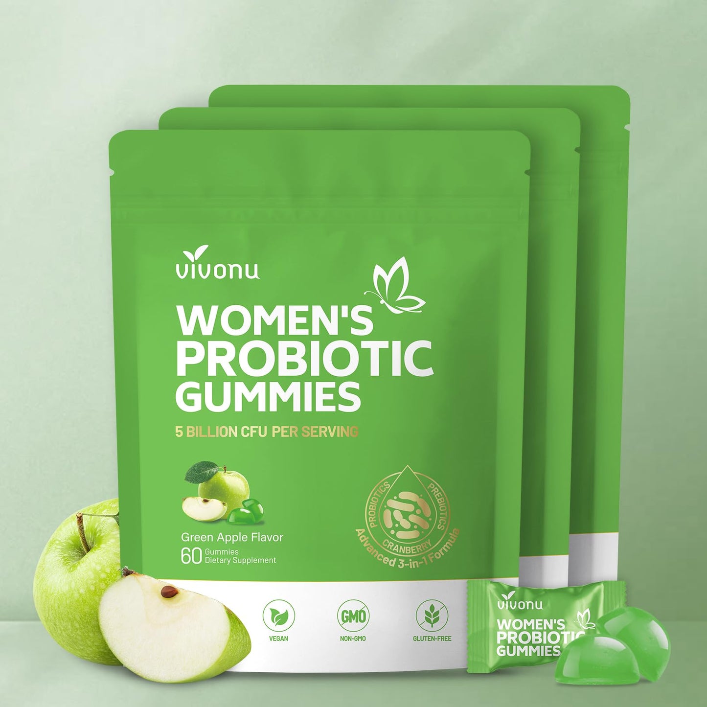 VivoNu Viginal Probiotic for Women Gummies 180 Count