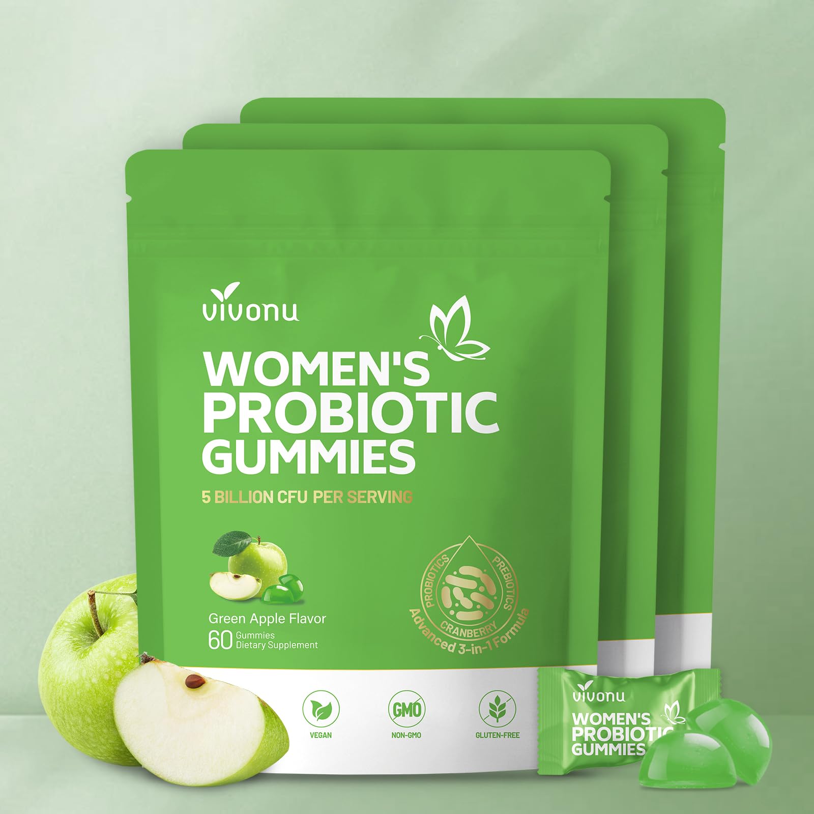 VivoNu Viginal Probiotic for Women Gummies 180 Count