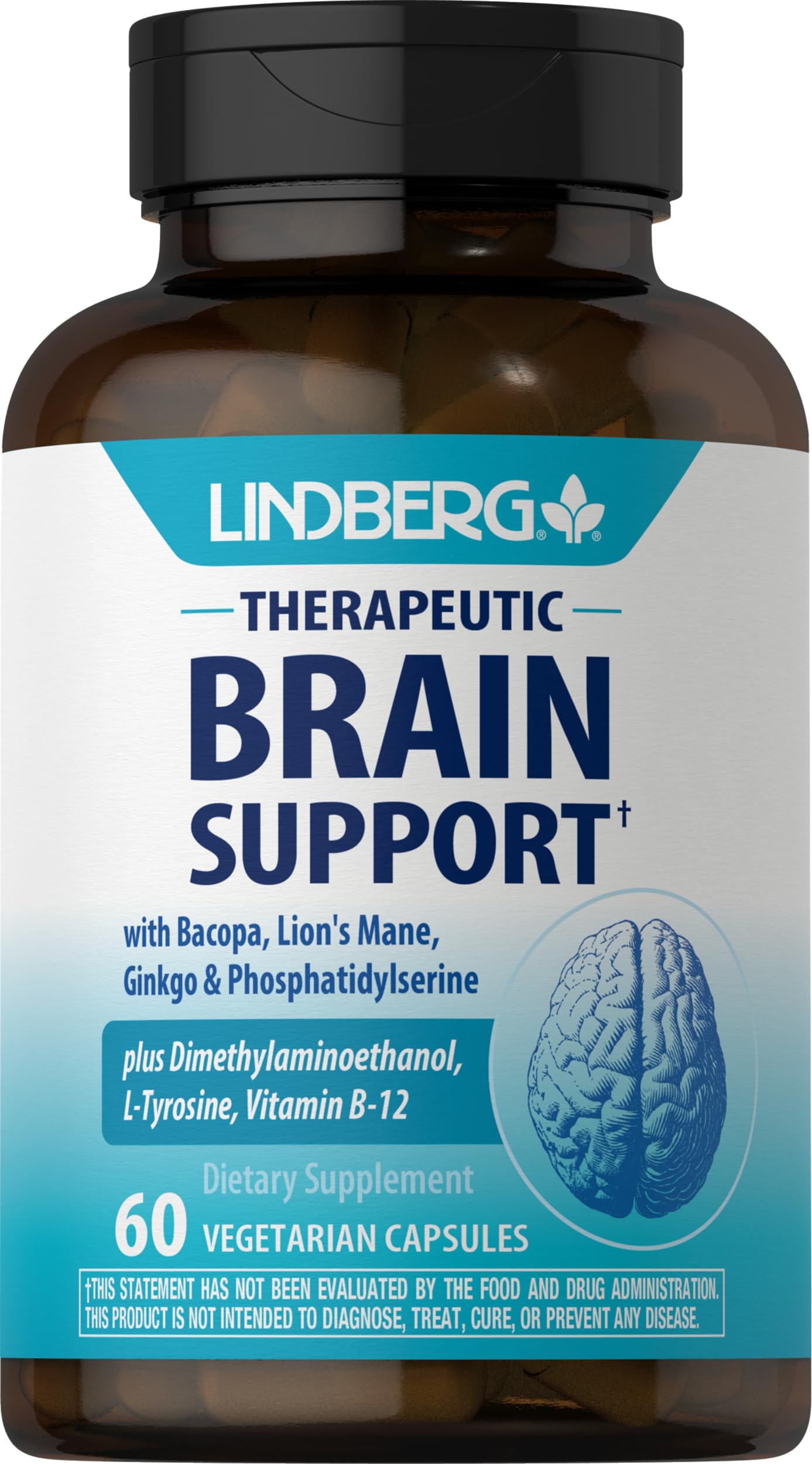 Lindberg Brain Support Supplement for Women and Men 60 Capsules