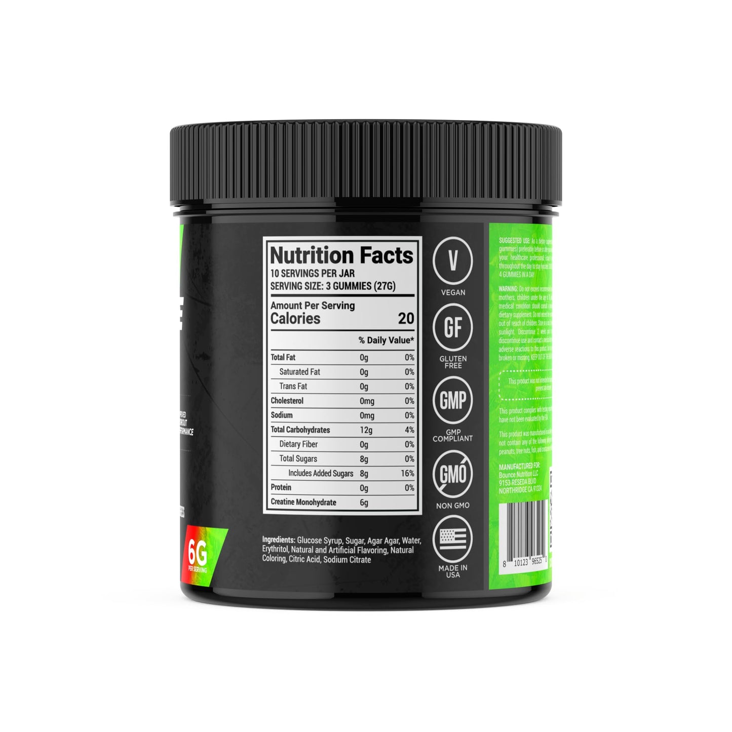 Bounce Pro Creatine Monohydrate Gummies, 51 Count