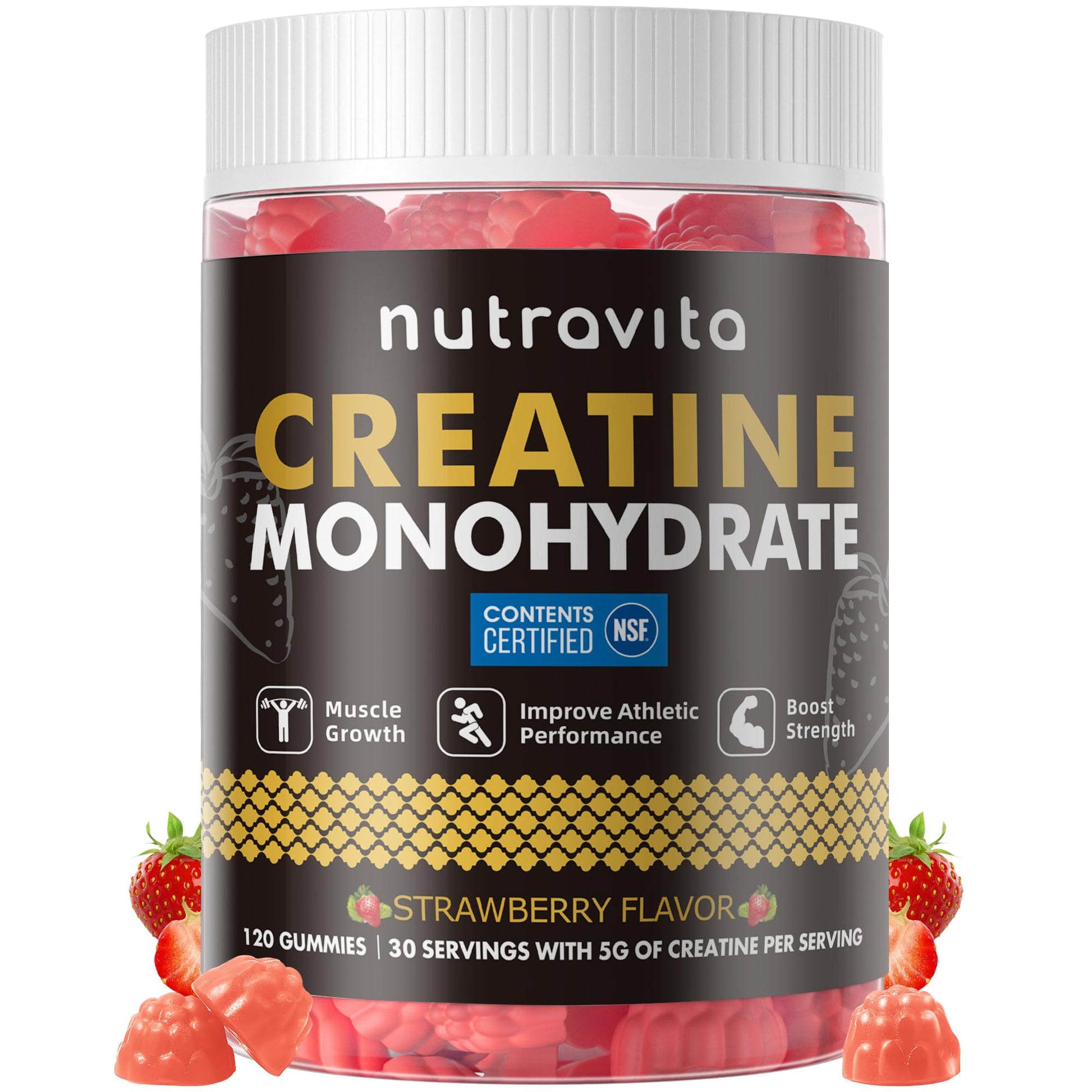 Nutravita Creatine Monohydrate Gummies 120 Count
