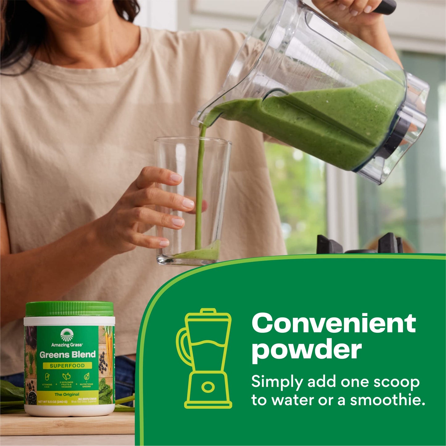 Amazing Grass Greens Blend Superfood Greens Powder – 30 Servings (Pack of 2)