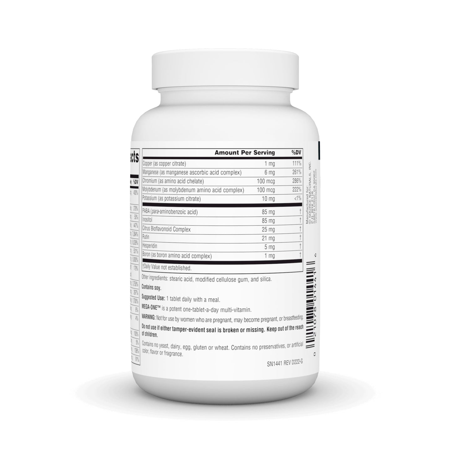Source Naturals Mega-One Multiple No Iron Tablet, 60 Tablets