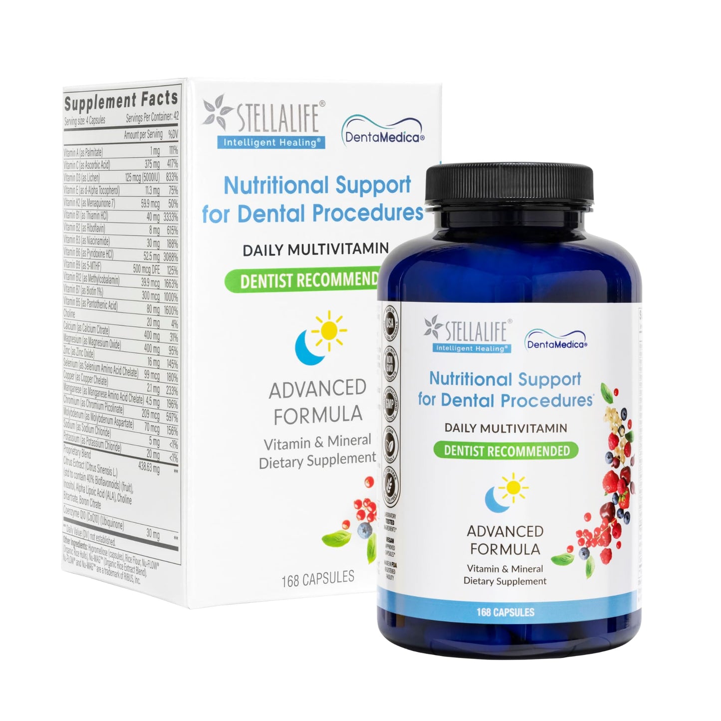 StellaLife DentaMedica Vegan Daily Multivitamin Capsules, 168 Count
