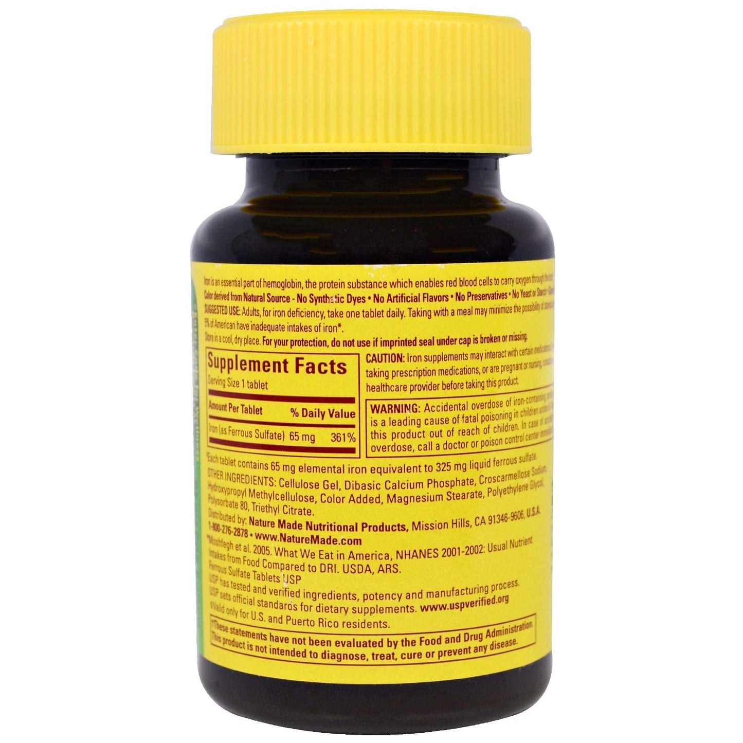 Nature Made Iron 65mg Tablets, 180 Count