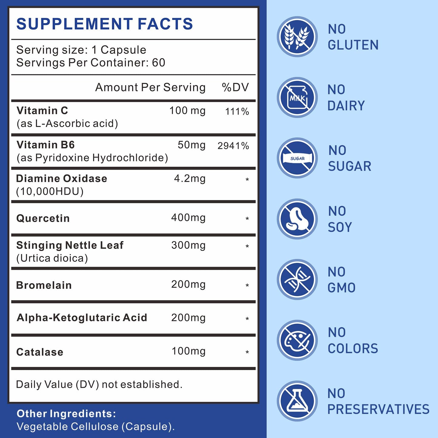 Uarcool DAO Enzyme Supplement Histamine Diamine Oxidase Softgels 60