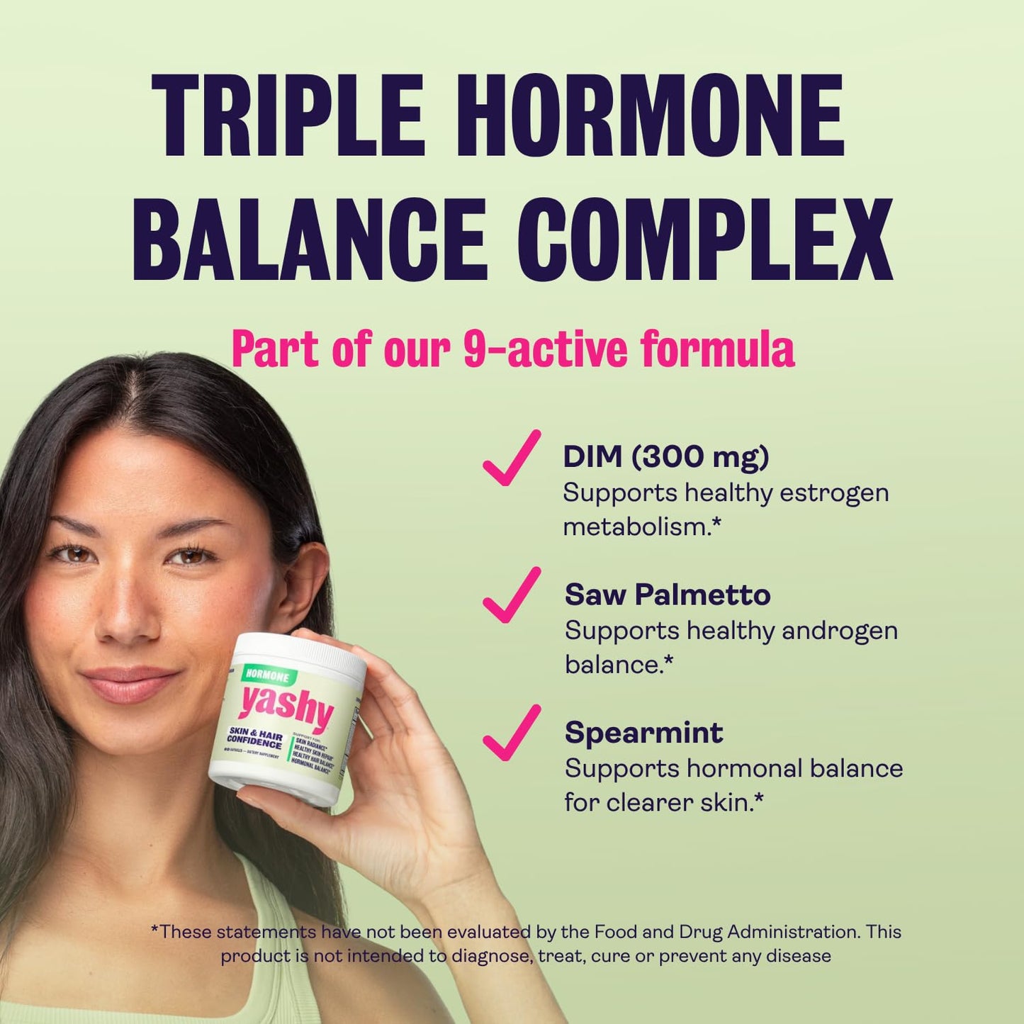 YASHY Hormone Skin & Hair Confidence Capsules, 60 Count