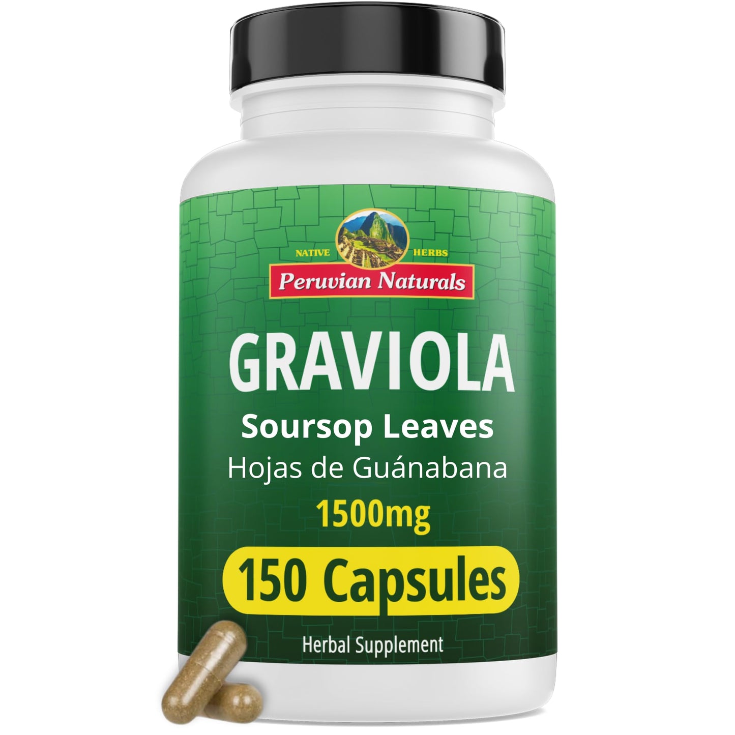 Peruvian Naturals Graviola Soursop Capsules, 150 Count