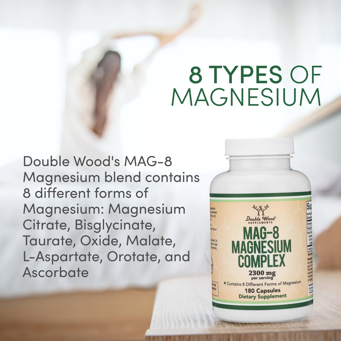 Double Wood Supplements Magnesium Complex Capsules 180 Count