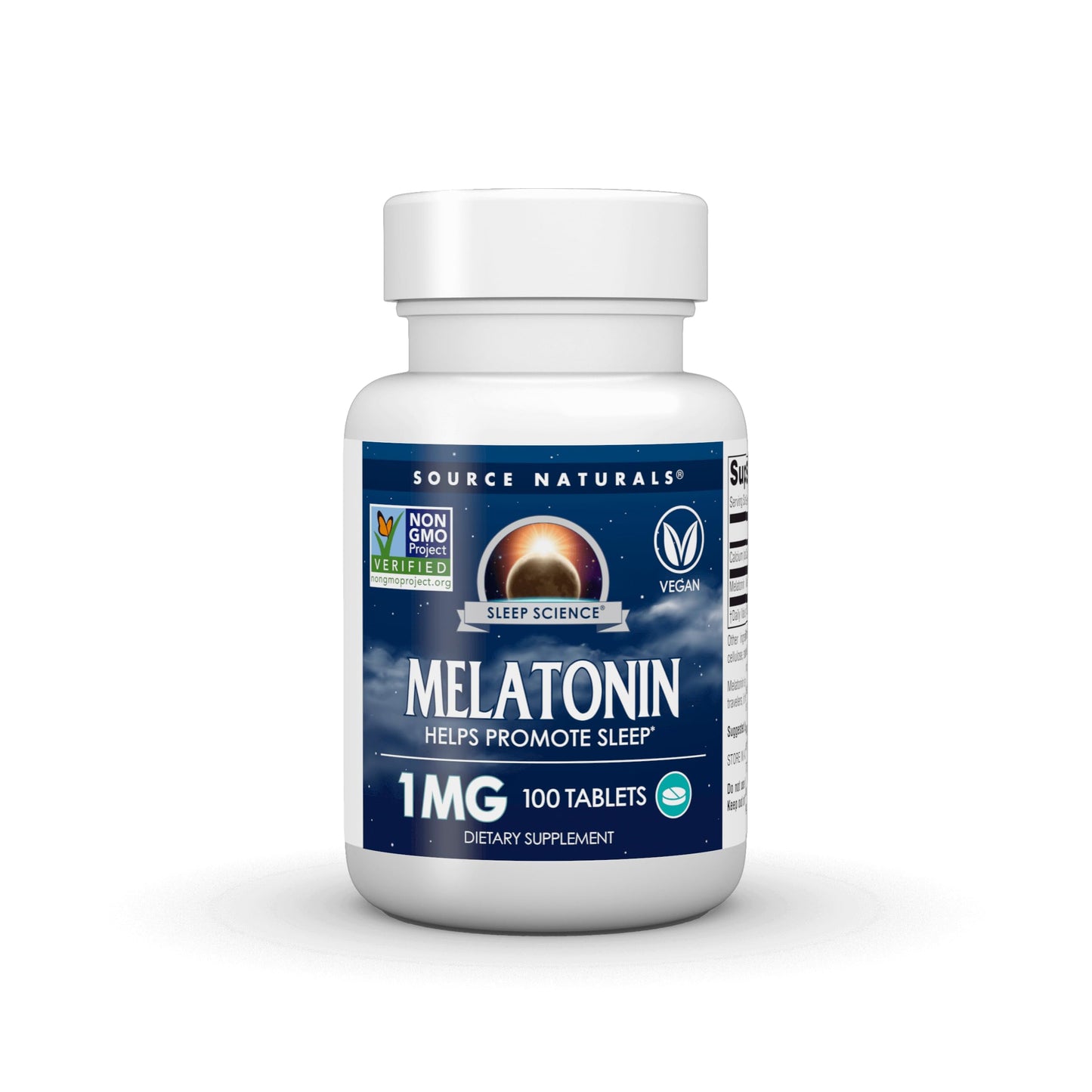 Source Naturals Melatonin 1 mg Tablet, 100 Tablets