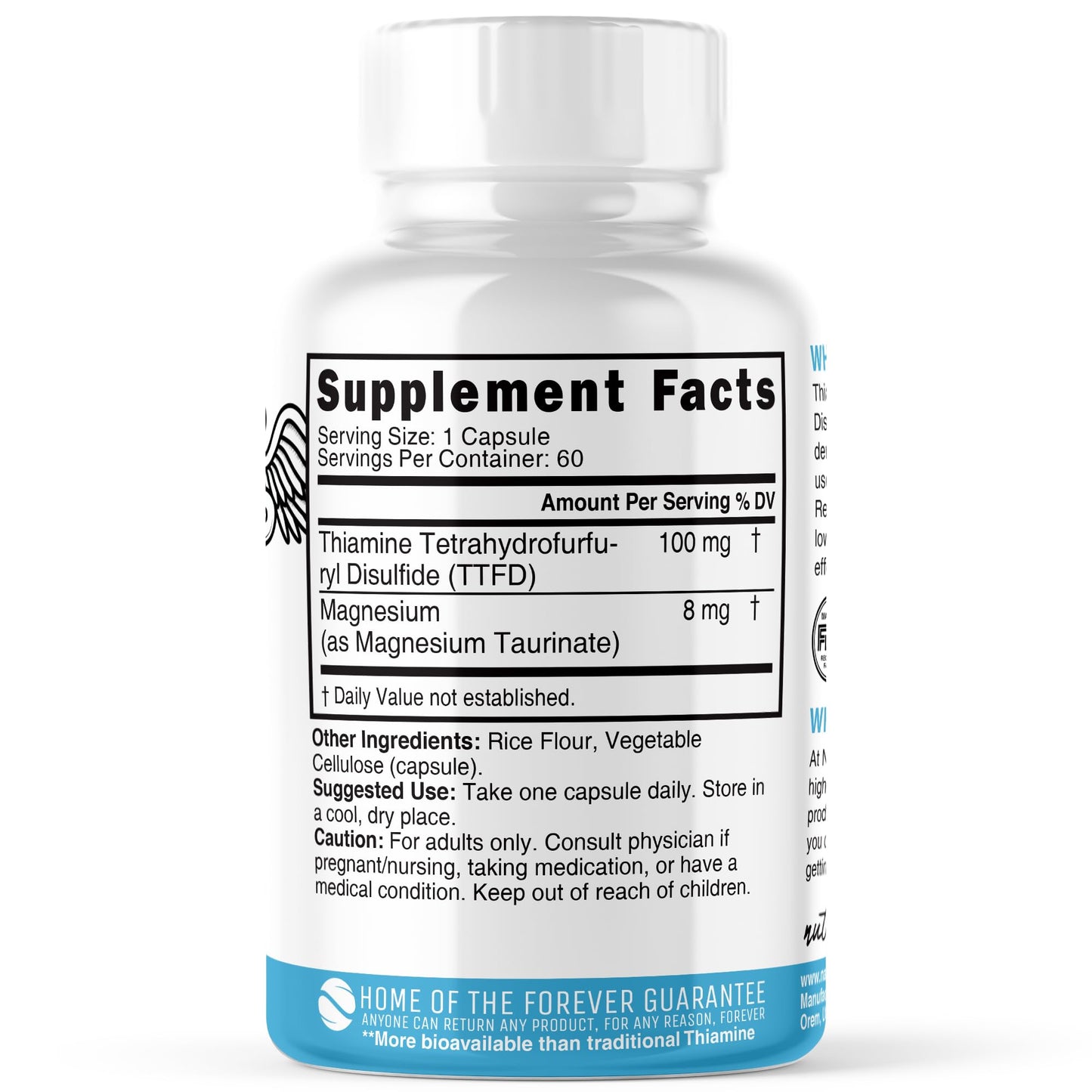 Nature's Fusions TTFD Thiamine B1 Supplement Capsule 60 Count