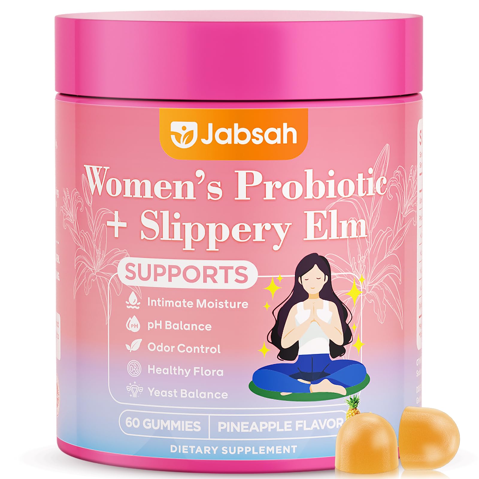 Jabsah Feminine Probiotics for Women Gummy 60 Count