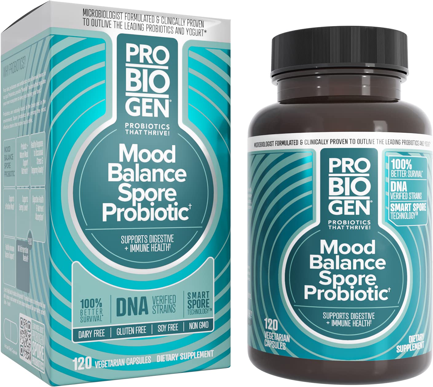Probiogen Stress & Mood Balance Probiotic Ashwagandha Supplement Capsules 120