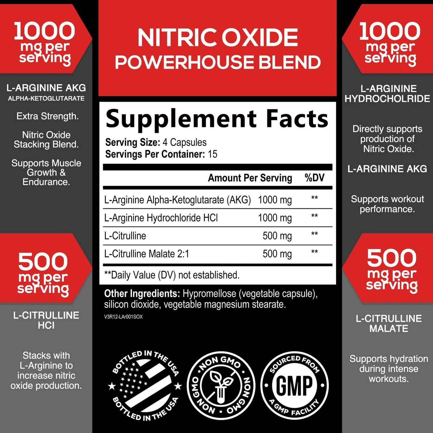 SILVERONYX Extra Strength Nitric Oxide Booster Capsule 60 Count