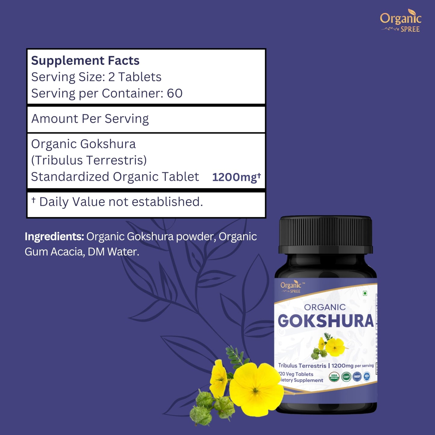 ORGANIC SPREE Gokshura 120 Tablets