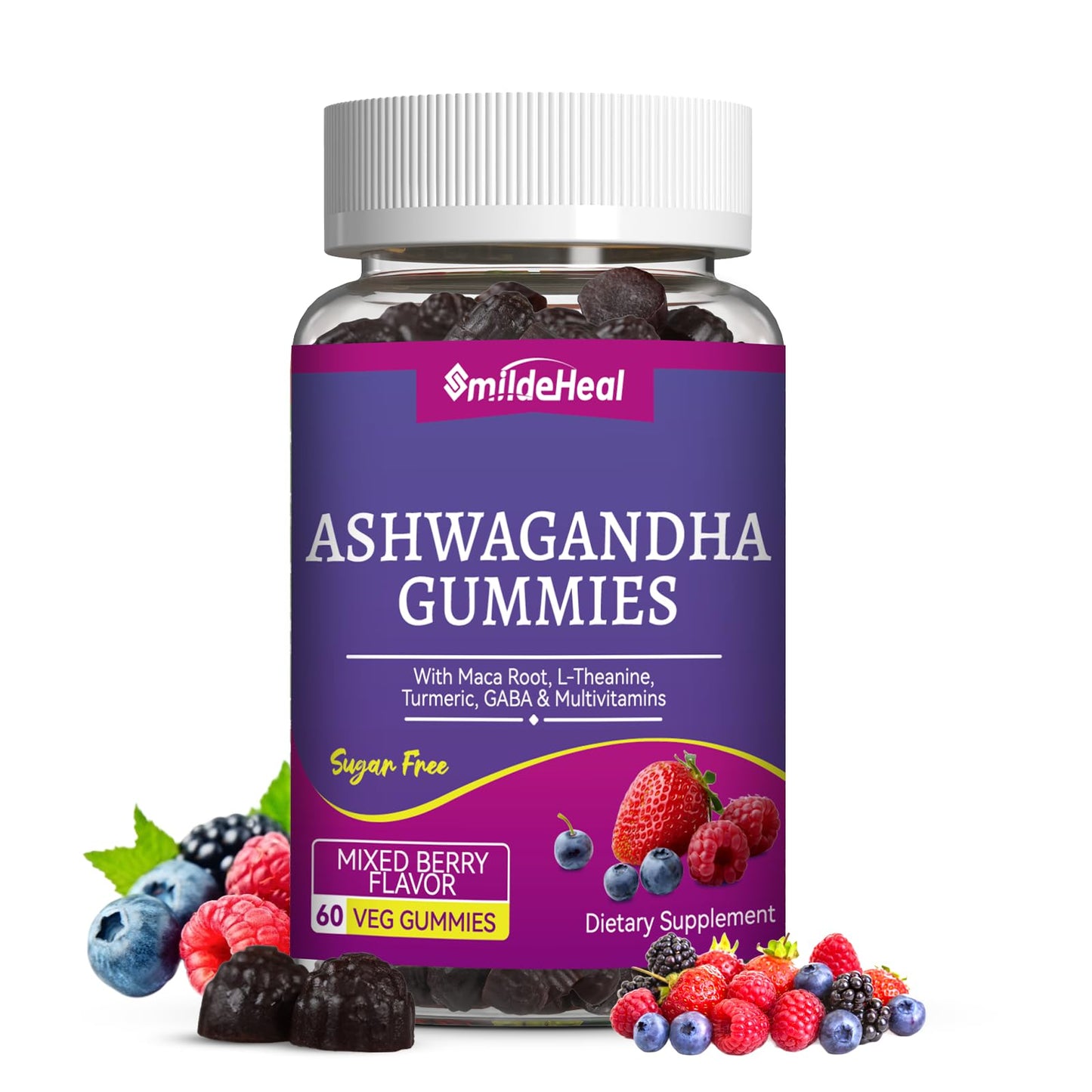 SmildeHeal Ashwagandha Gummies 3000mg, 60 Count