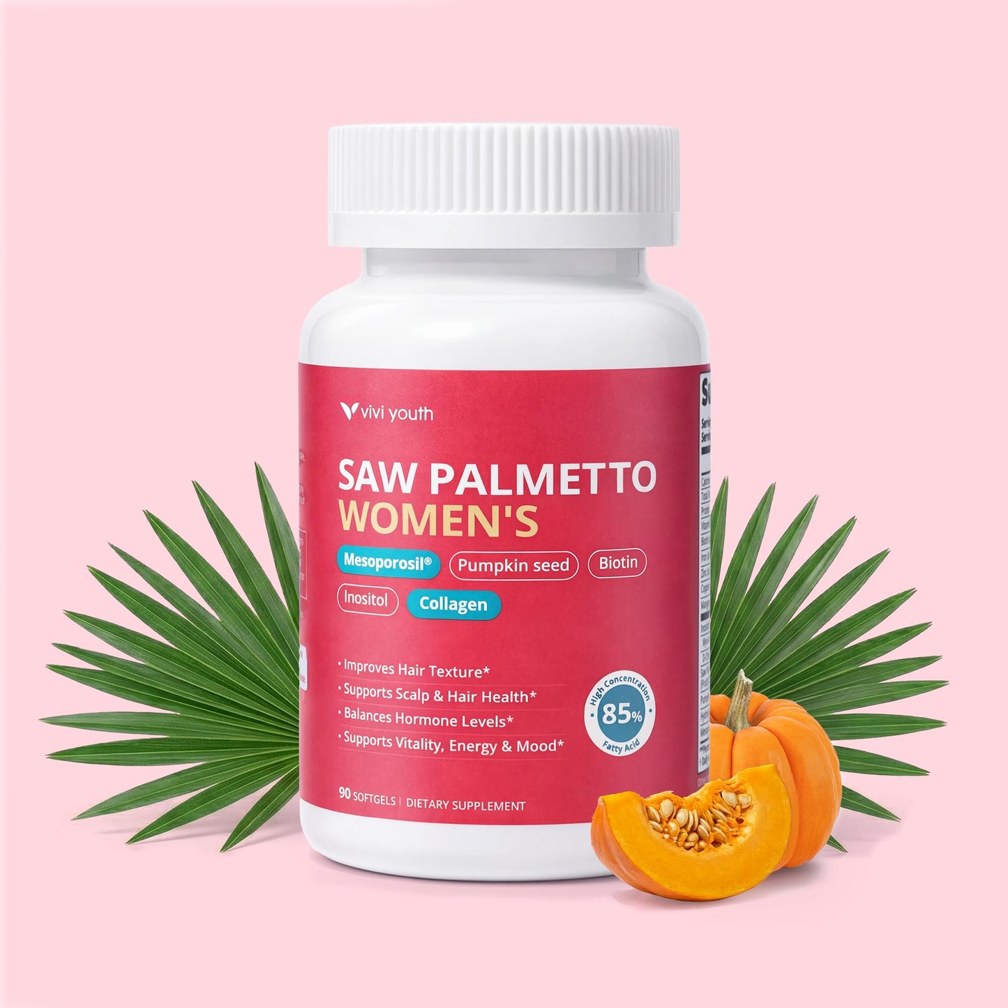 VIVI Youth Saw Palmetto for Women Softgel 90 Count