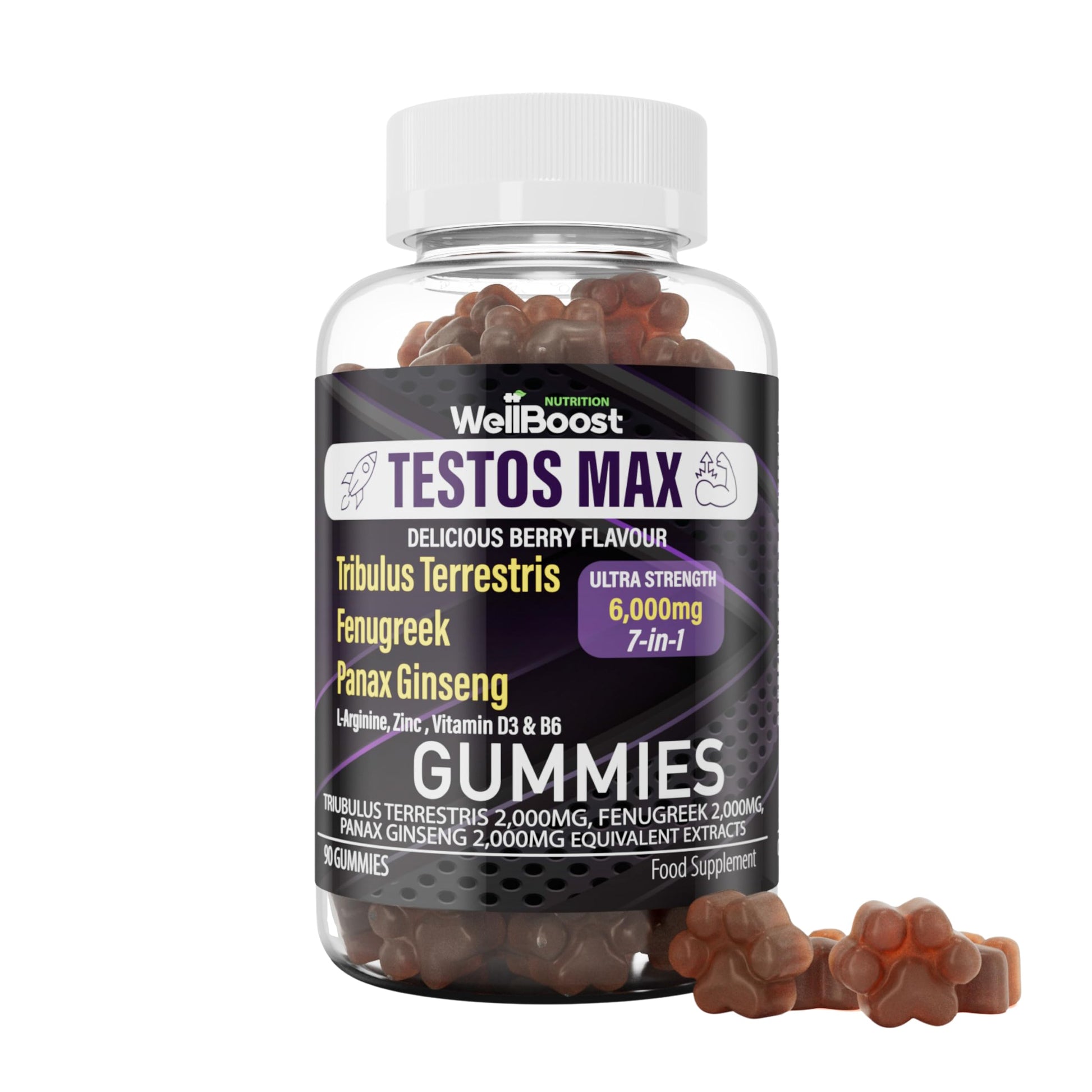 WellBoost Testos MAX Strength Gummies, 90 Gummies