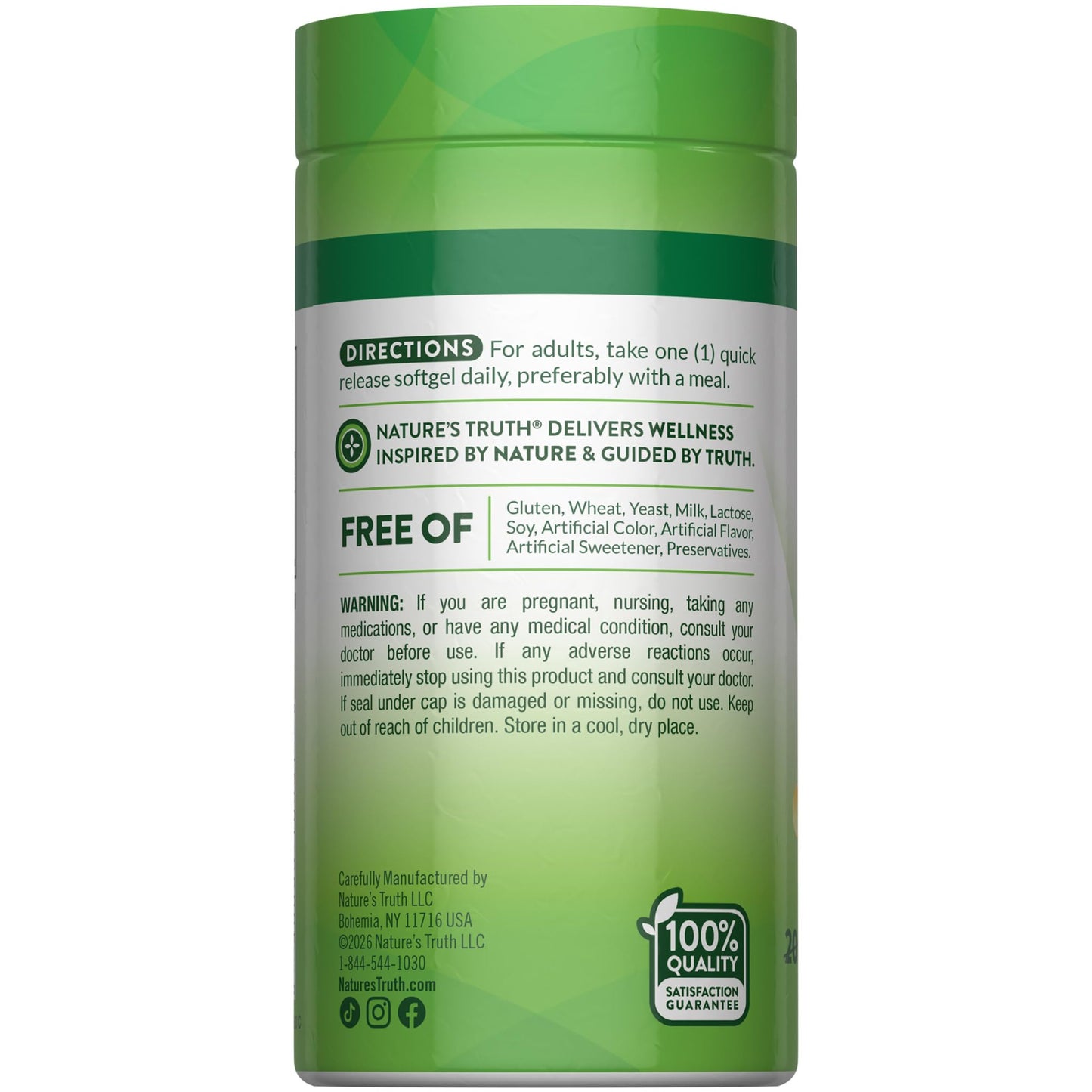 Nature's Truth D3 1000 IU Softgels, 250 Softgels