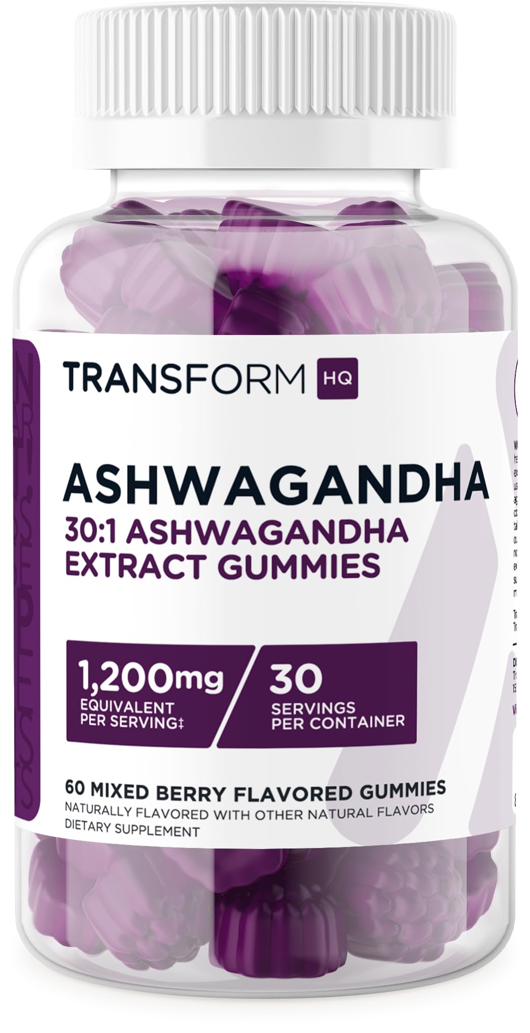 TransformHQ Ashwagandha (Mixed Berry) Gummies, 60 Count