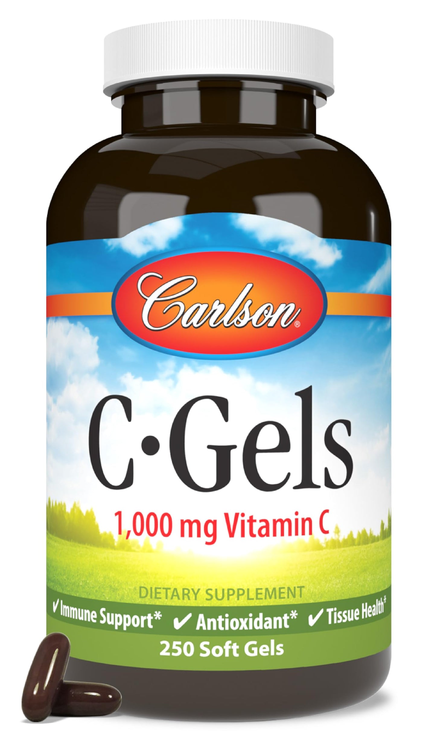 Carlson C-Gels 1000mg Vitamin C Softgels, 250 Softgels