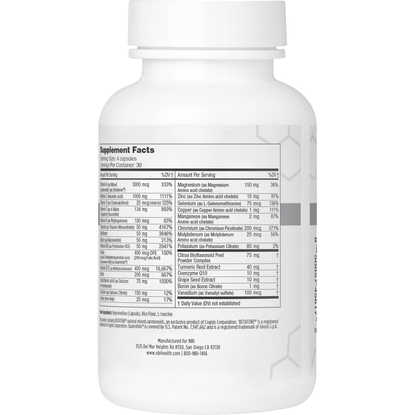 NBI Supreme Daily Multivitamin Capsule, 120 Count