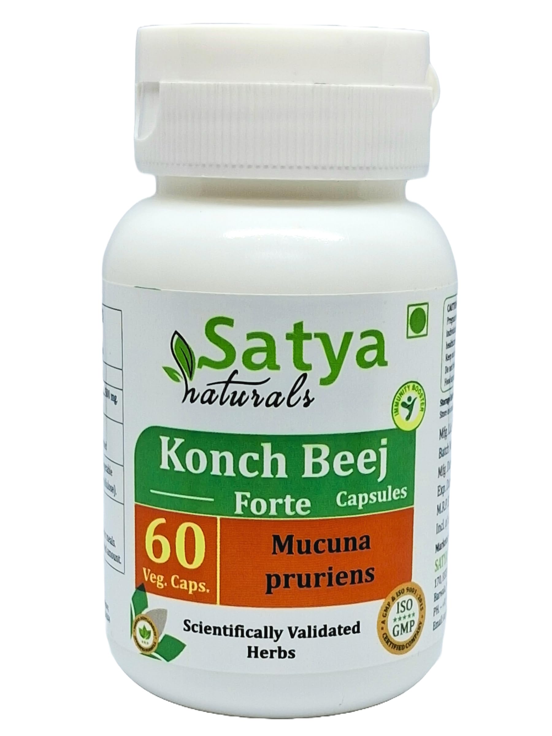 Satya Naturals Konch Beej Forte 500 mg Capsules, 60 Count