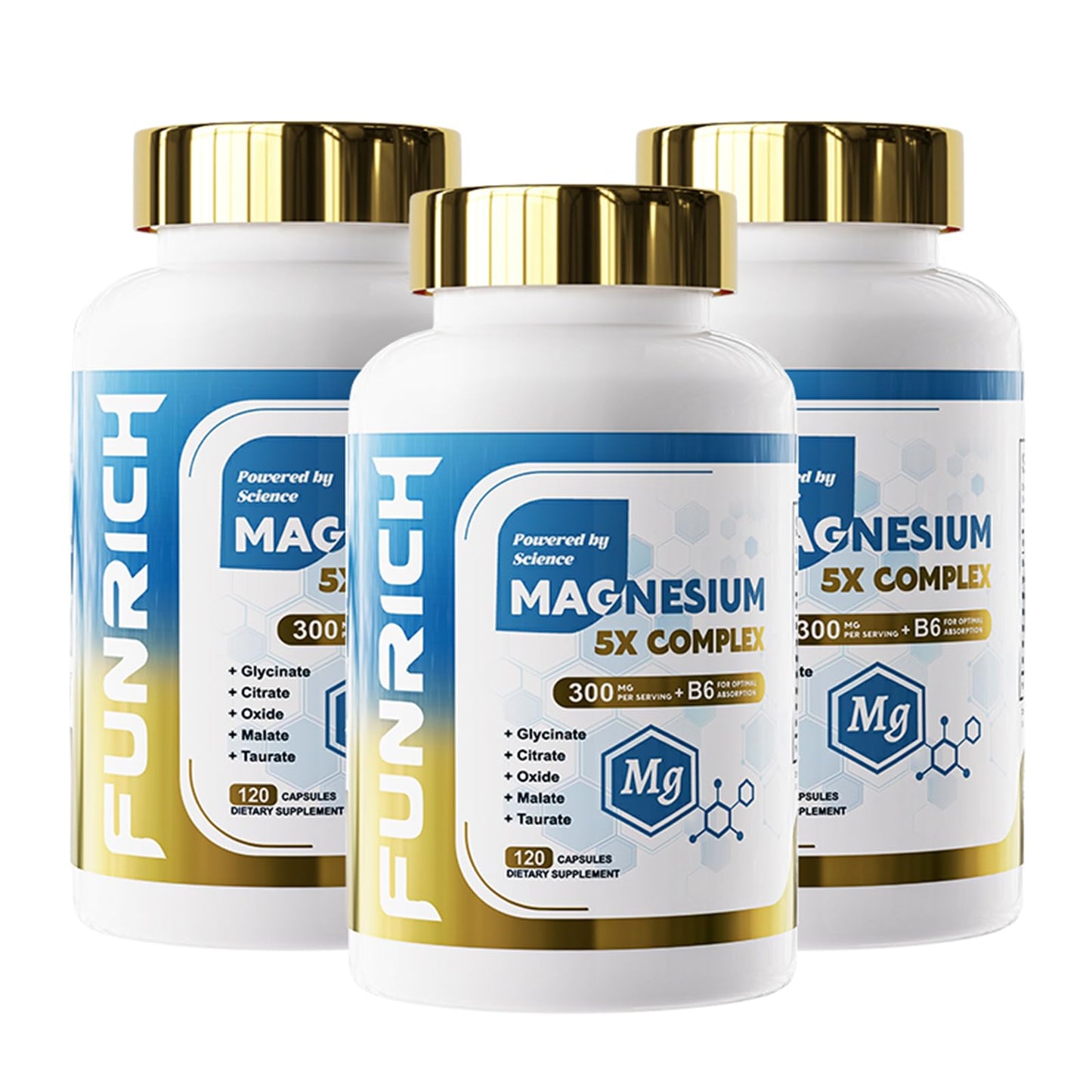 FUNRICH 5 in 1 Magnesium Complex with Vitamin B6, 360 Softgels