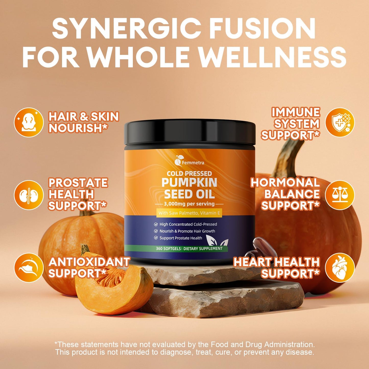Femmetra Pumpkin Seed Oil Softgels 360