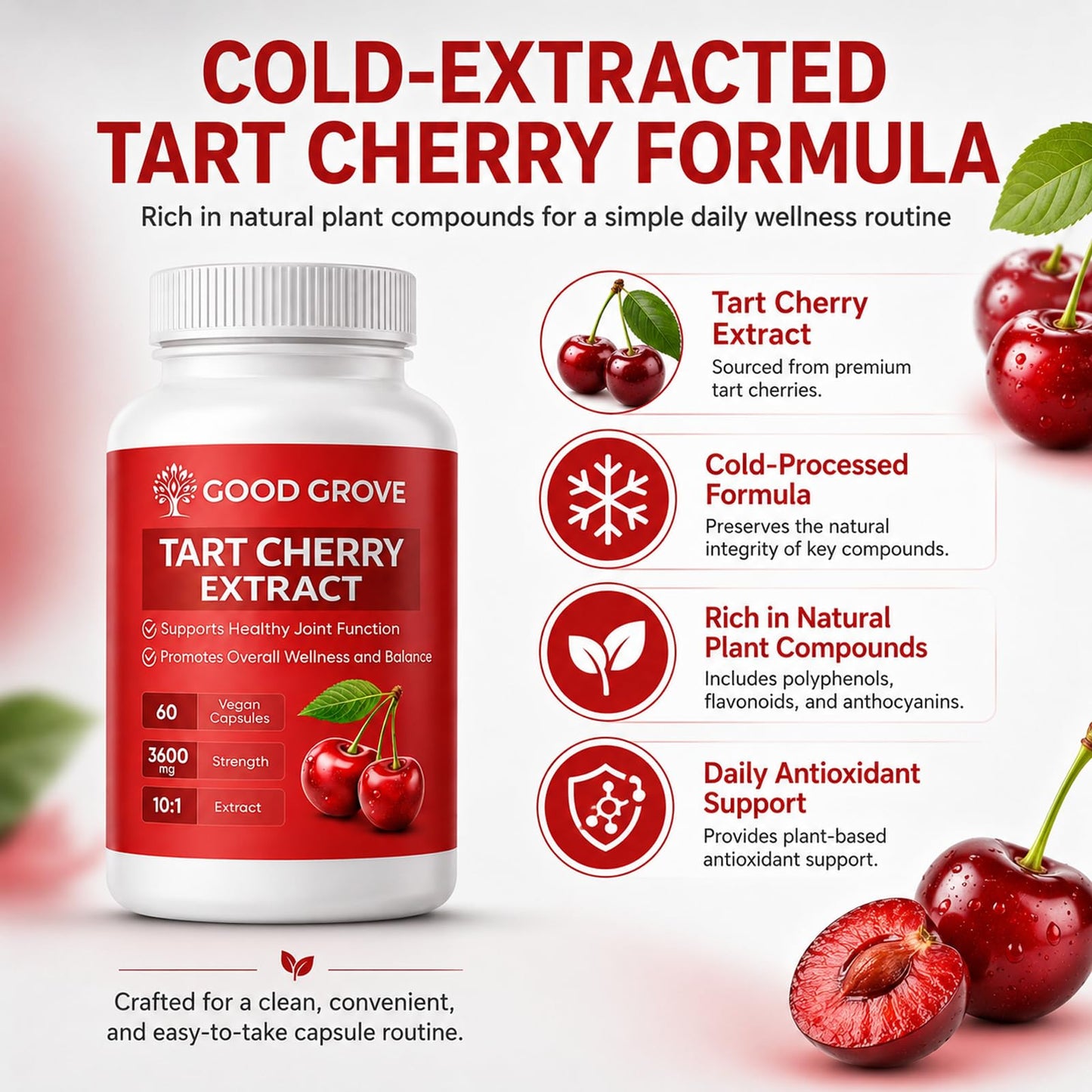 GOODGROVE Tart Cherry Capsules 60 Count