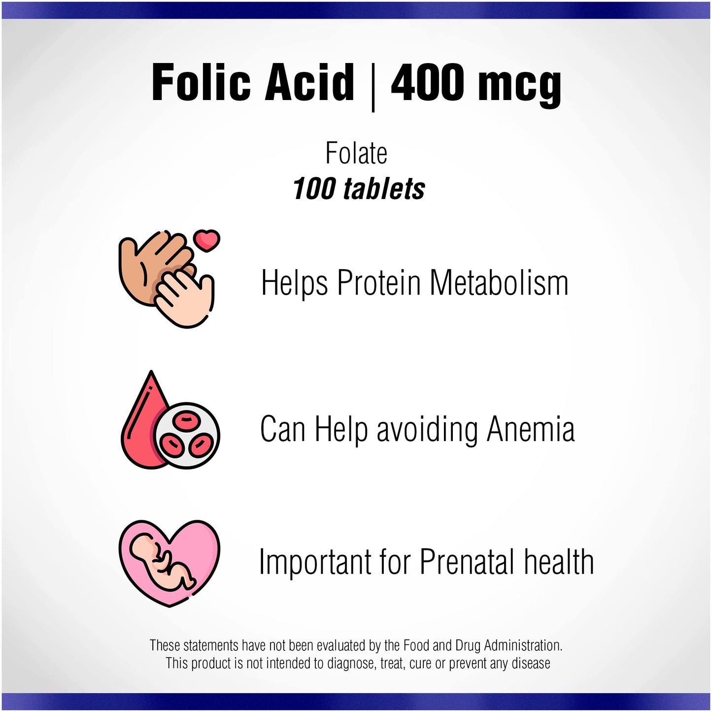 Natural Systems Naturasys Folic Acid Prenatal Supplement 400 mcg Tablet, 100 Count