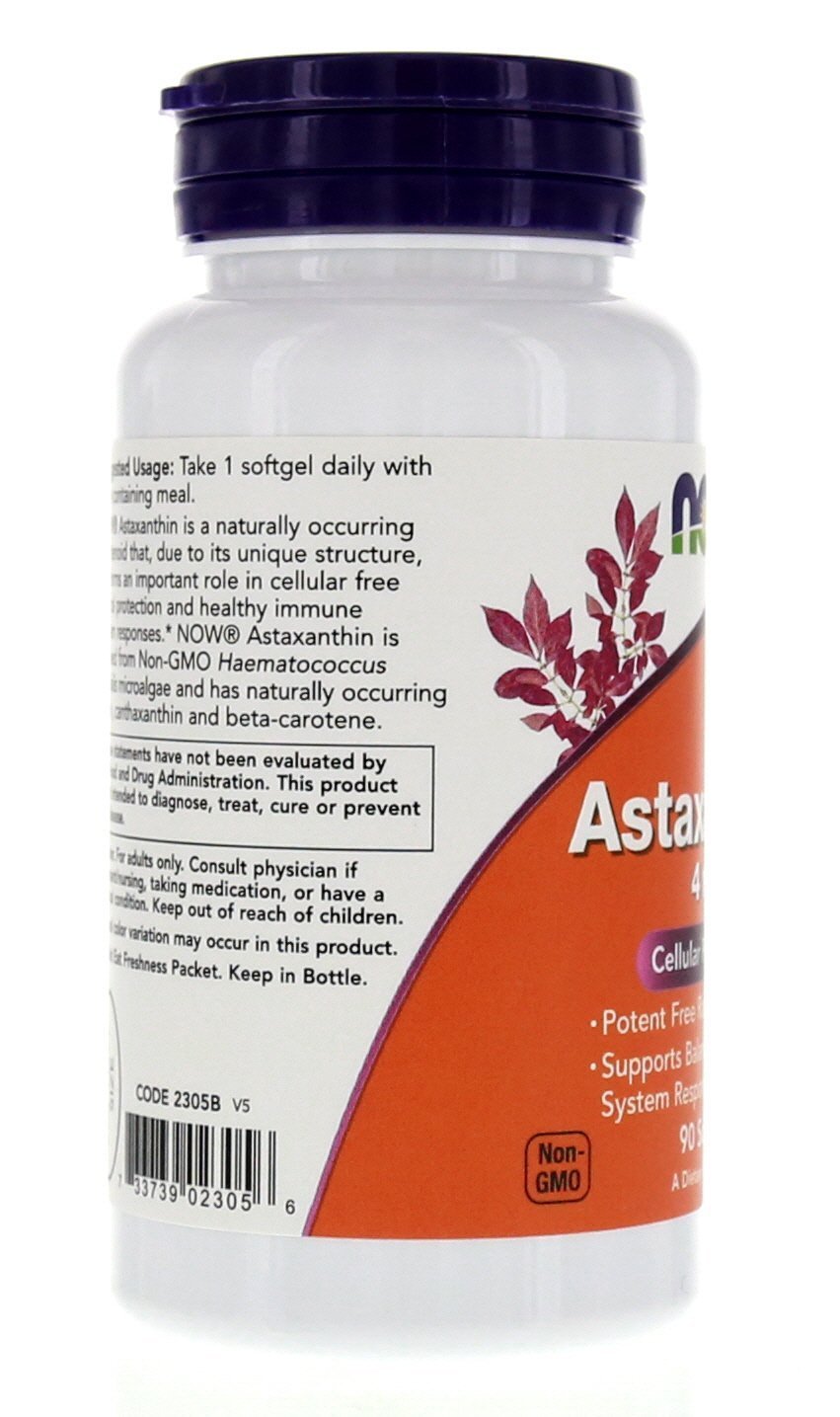 NOW Foods Astaxanthin 4mg Softgels, 180 Softgels