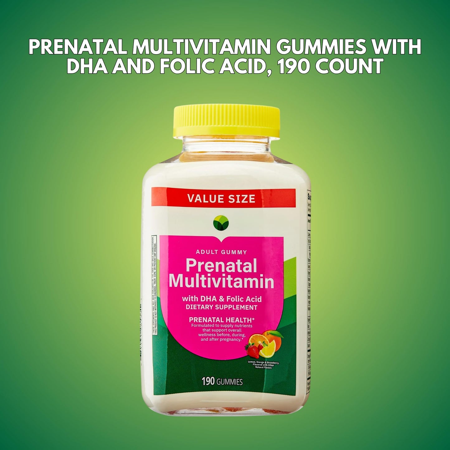KP+ Prenatal Multivitamin Adult Gummy with DHA & Folic Acid, 190 Gummies