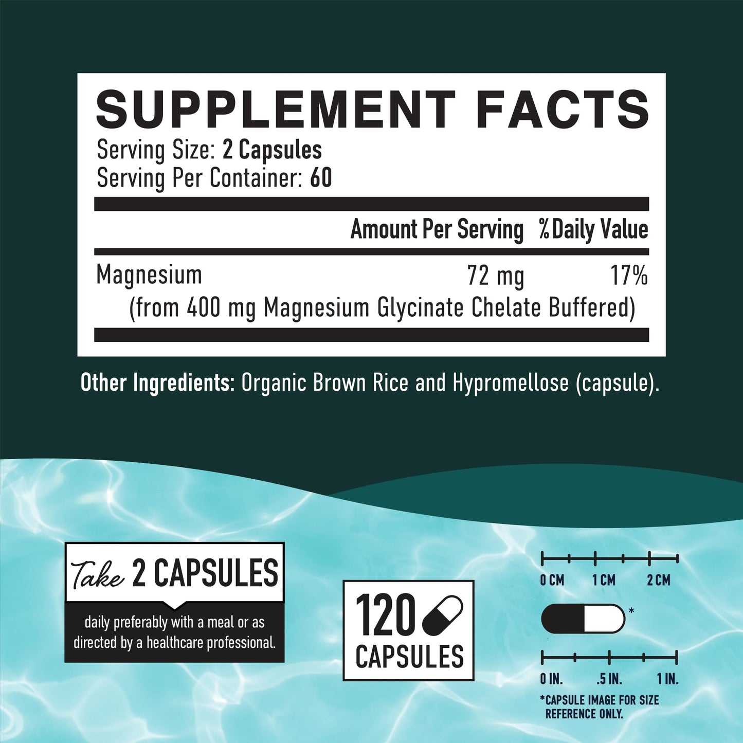 SMNutrition Magnesium Glycinate 400mg, Chelated Magnesium Glycinate, Maximum Absorption, 120 Capsules