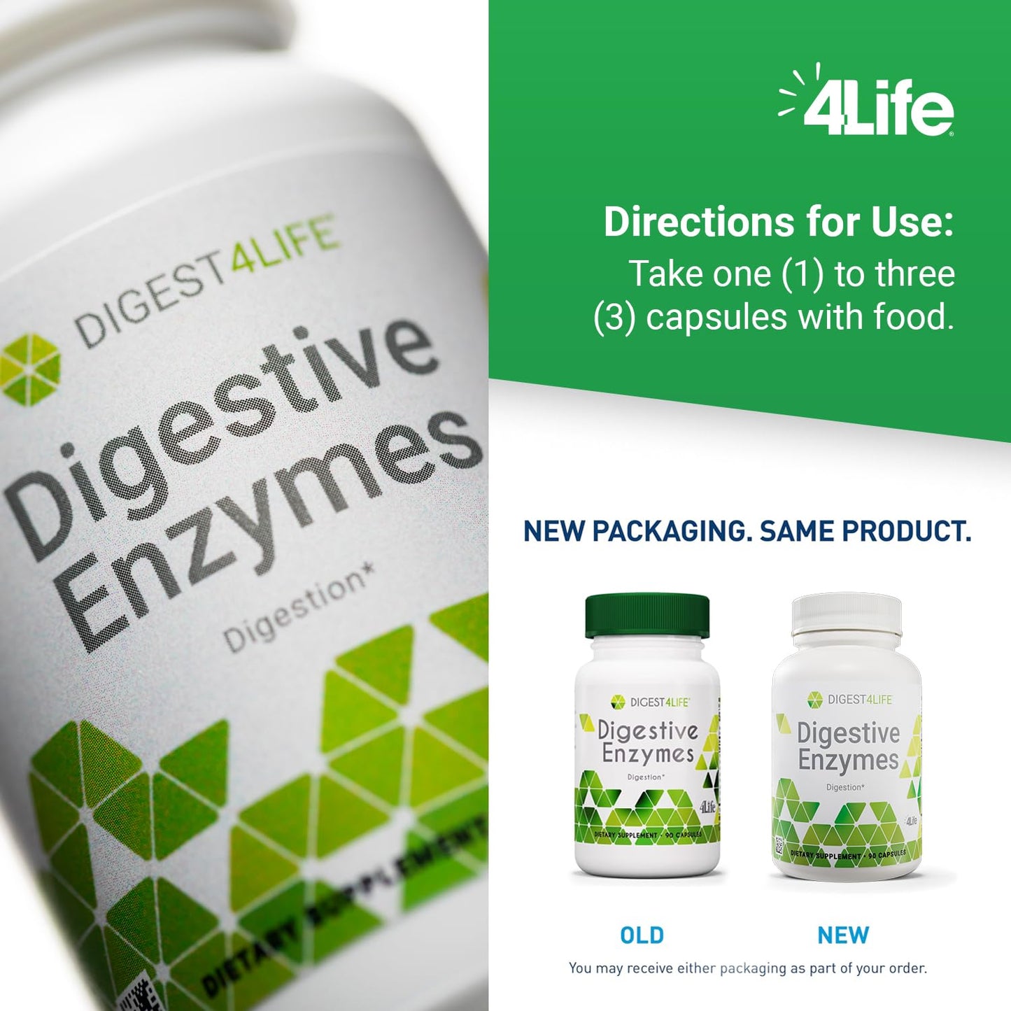 4Life Digest4Life Digestive Enzymes Gut Support Supplement Capsules, 90 Capsules