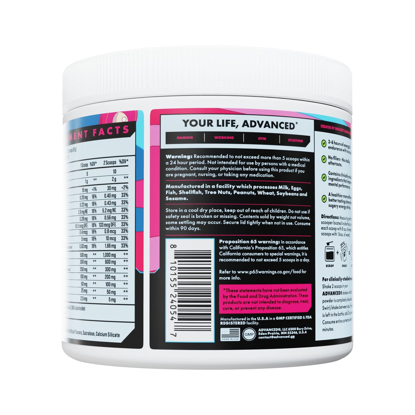 Advanced Focus Lemon Lime Powder 5.71 Ounce
