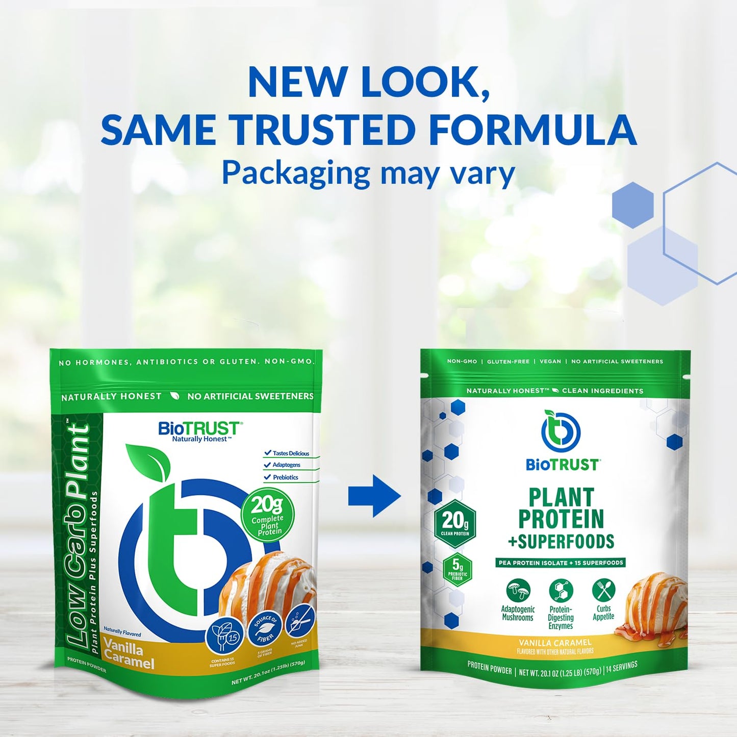 BioTrust Low Carb Plant Protein Powder Vanilla Caramel, 20.1 g per serving